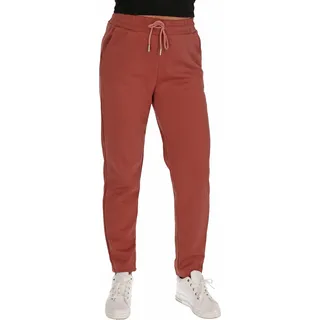 Damen Stoffhose Turn-Up Leinenhose Chino Freizeit Hose Baumwolle mit Kordelzug 2 Taschen Pink XL/2XL