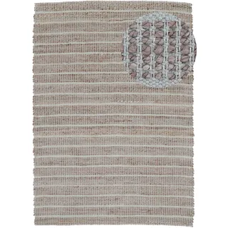 carpetfine Teppich »Lara , auch als Läufer« rechteckig 6 mm Höhe handgearbeitet, Wendeteppich aus 70% Jute/Baumwolle, Wohnzimmer, grün