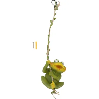 Frosch-Gartenstatue aus Kunstharz, niedliches Cartoon-Tier, Baum-Hängedekoration für Hof, Veranda, Fensterbank