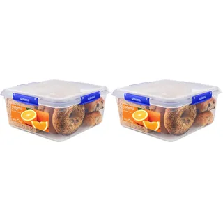 Sistema KLIP IT PLUS Frischhaltedose, 5,5 l quadratisch, stapelbare und luftdichte Vorratsdose mit Deckel, geeignet für Kühl-/Gefrierschrank, BPA-freier Kunststoff (Packung mit 2)
