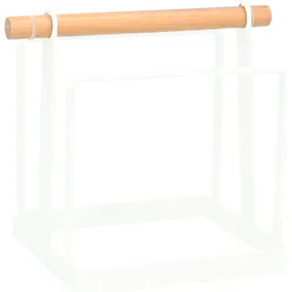 QUVIO Schneidebrett-Halter - Ablage - Küchenregal - Küchenzubehör - Metall - Holz - Weiß - Hellbraun - 13 x 17,5 x 15,5 cm