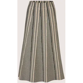 Midirock MADELEINE "Strickrock Eleganter Jacquard-Rock für kühle Tage", Damen, Gr. 48, beige (beige, nebelblau, multicolor), Obermaterial: 47% Polyester PES. 33% Wolle mw. 20% Polyacryl PAN., Modern, Röcke Midirock