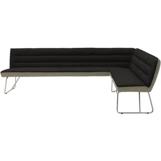 Dieter Knoll ECKBANK Anthrazit, Edelstahlfarben, Greige - 274x174 cm