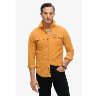 Superdry für Herren. M4010722A Trailsman locker sitzendes Cordhemd orange (L), Lässig, Baumwolle, Langarm