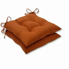 Pillow Perfect Sitzkissen Zinnober, getuftet, für drinnen und draußen, Burnt Orange, 2 Stück