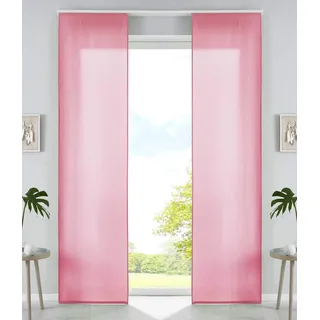 Gardinenbox Schiebegardine Klettband 245 x 60 cm Pink 2 St.