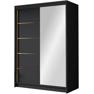 Mirjan24 Schiebetürenschrank Lungo III 120 x 200 x 58 cm Schwarz