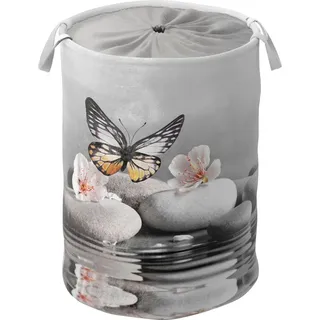 Sanilo Wäschekorb »Vanesa« kräftige Farben, samtweiche Oberfläche, mit Deckel, grau