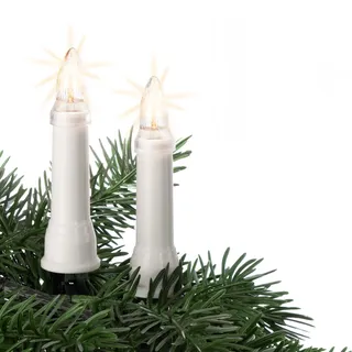 hellum Lichterkette Weihnachten außen, 30 Lichter warmweiß, Stecker | Weihnachtsbeleuchtung mit Clip beleuchtet 13,50m, Kabel schwarz, Tannenbaum Lichterkette außen Christbaumkerzen <59lm 640304