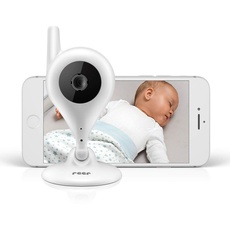 reer Video-Babyphone und IP Kamera BabyCam, einfache Einrichtung, Steuerung per kostenloser App IP BabyCam Weiß 1 Stück (1er Pack), Kabellos