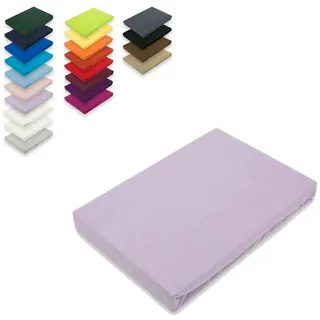 EXKLUSIV HEIMTEXTIL Jersey Spannbettlaken 60 x 120 cm Flieder 100% Baumwolle Öko - Tex Zertifiziert Bed-Sheet Bettlaken Spannbetttuch