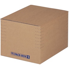 NIPS 144657114 PACK-BOX 1 höhenvariable Verpackungsbox mit Automatikboden, 220 x 335 x 80-190 mm, 2er Packung, braun
