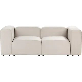 Beliani Modulsofa 2-Sitzer Falsterbo Samtstoff Beige