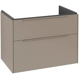 Villeroy & Boch Subway 3.0 Waschbeckenunterschrank, LED-Beleuchtung, 2 Auszüge, 772x576x478mm, C574L2VM, Farbe: Front/Korpus: Taupe, Griff: Taupe