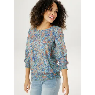 Aniston SELECTED Schlupfbluse mit Smok-Bündchen, bunt