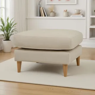 OTTO home Pouf »Finnian« Polsterhocker 70x70 cm, Chenille-Bezug, Massivholzfüße