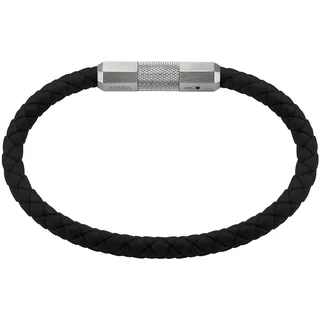 Fossil Armband »Schmuck Geschenk Edelstahl Silikon Armschmuck KNOX«, schwarz