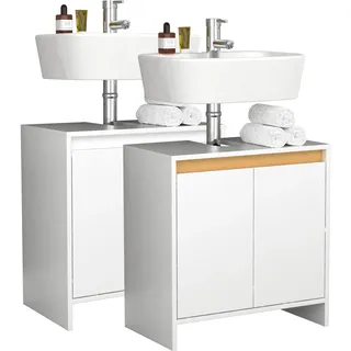 VCM Waschbeckenschrank »Holz Badmöbel Badunterschrank Waschbecken Malira«, weiß