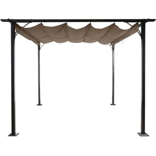 Mendler Pergola HWC-C42 3,5 x 3,5 m taupe-braun