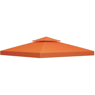 Outsunny Pavillondach, Polyester, Rostrot , Rot , Kunststoff , 300x18x300 cm , Sonnenschutz, Pavillons