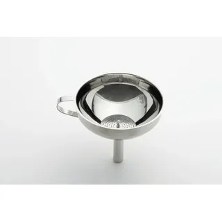 Weis Trichter mit Sieb Edelstahl – Küchentrichter mit entnehmbarem Sieb und Griff, Silber, 13 x 13 x 13 cm, 18422