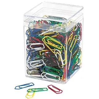 Wedo Büroklammern (Metall, 26 mm, lackiert) 500 Stück, farbig sortiert