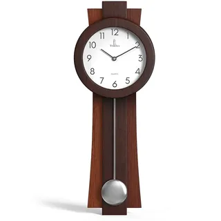 Lovely Home Essentials Pendel-Wanduhr, batteriebetrieben – Moderne Pendeluhr 59,7 x 21,6 cm – leise dekorative Wanduhr aus Holz mit Pendel für Wohnzimmer – Moderne Wanduhr für Büro und Heimdekoration