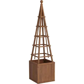 MCW Rankgitter Q18 Pflanzkasten Holz 168x40x40cm Dunkelbraun
