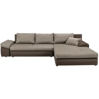 Carryhome Ecksofa , Braun, Hellbraun , Textil , Füllung: Schaumstoff,Schaumstoff , Ottomane rechts, seitenverkehrt montierbar, L-Form , 313x215 cm , Made in Eu , Stoffauswahl, Schlafen auf Sitzhöhe, Rücken echt , Wohnzimmer, Sofas & Couches, Wohnlandschaften, Ecksofas