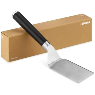 BORA KWTS Tepanspachtel, Pfannenwender aus Edelstahl, Ergonomischer Griff, Küchenspachtel, Grillwender, Spülmaschinenfest, Silber
