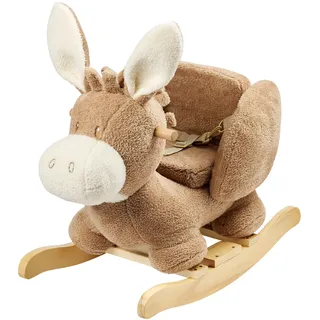 Nattou Schaukeltier, Esel, Inkl. Sicherheitsgurt, Fröhliches Hin- und Herschaukeln, 100% Polyester, Teddy, Beige