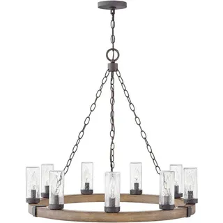Elstead Lighting Kronleuchter , Schwarz, Wildeiche , Metall, Glas , 81.5 cm , höhenverstellbar , Lampen & Leuchten, Leuchtenserien