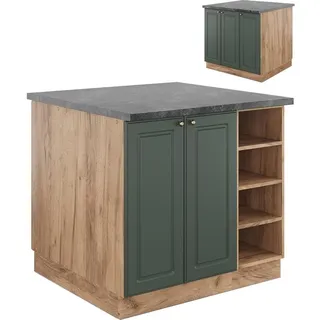 Vicco Kochinsel Fame-Line 90 x 82 x 82 cm Grün-Gold