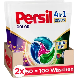 Persil Color 4in1 DISCS 100 Waschladungen, Waschmittel mit Tiefenrein Technologie, Colorwaschmittel für reine Wäsche und hygienische Frische für die Maschine