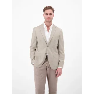 Jerseysakko LERROS "Leichter Jersey-Blazer mit bedrucktem Futter", Herren, Gr. 50, kitt, 82% Polyester, 11% Viskose, 7% Elasthan, Sakkos Jerseysakko, Jersey mit Stretchanteil, bedrucktes Innenfutter, 2-Knopf-Design