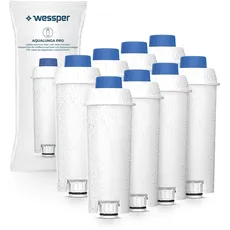Wessper 8 Pack Wasserfilter für Delonghi Kaffeemaschinen DLSC002, SER3017 & 5513292811 - Kompatibel mit ECAM, ESAM, ETAM Serie | Passt zu Dinamica, PimaDonna | Erhöht die Lebensdauer des Gerätes