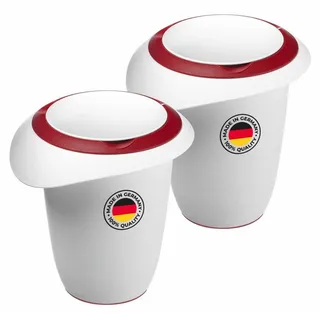 Westmark 2x Quirtopf mit zweigeteiltem Deckel, 1 l, Mit Ausgießer, Kunststoff, Weiß/Rot, 315122E3