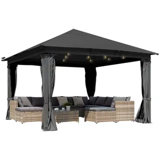 Brast Pavillon Aluminium Infinity 4 x 4 m inkl. Moskitonetz Grau