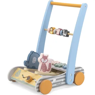 Lauflernwagen aus Holz mit Aktivitäten Viga Zoo