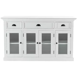 Halifax Sideboard 4 Türen, 2 kleine Schubladen, 1 groß Schublade weiß. - Weiß