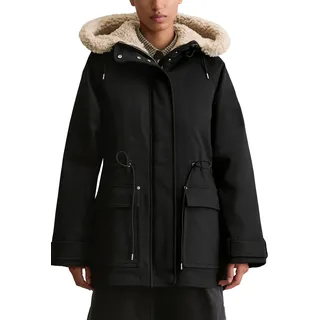 Marc OߴPolo Denim Damen Parka mit Kapuze Oversize Fit, Schwarz (Black), L