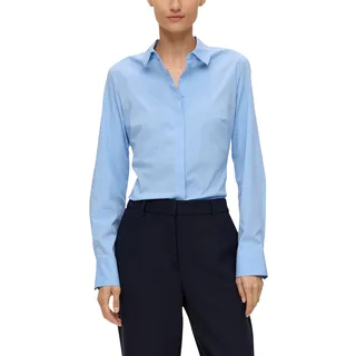 s.Oliver BLACK LABEL Klassische Bluse mit verdeckter Knopfleiste, blau