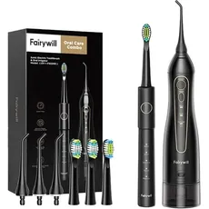 Fairywill, Elektrische Zahnbürste, Sonic toothbrush with tip set and water fosser FW-5020E + FW-E11