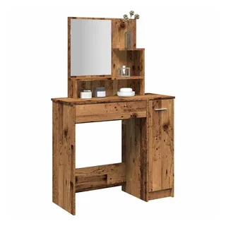 vidaXL Schminktisch mit Spiegel Altholz-Optik 86,5x35x136 cm