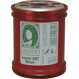 La Briantina Grabschmuck 20T S. Rita Paraffin, Rot, 8 x Ø 6,5 cm