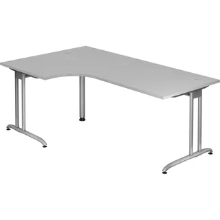 Hammerbacher Eckschreibtisch VBS82/5 lichtgrau/silber