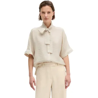 Schluppenbluse MARC O'POLO, Damen, Gr. 34, beige (grau silk), Web, Obermaterial: 83% Viskose, 17% Polyamid, regular fit normal, Blusen Schluppenbluse, Crinkle, regular aus Viskose-Mix