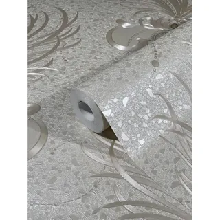 Glööckler Vliestapete Imperial ornamentaler Federschmuck Pearl-Beige