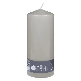 Müller Kerzen Stumpenkerze, schiefer, Hochwertige Stumpenkerze mit gleichmäßigem Abbrand, 1 Packung = 4 Stück, (Ø x H): 78 x 200 mm