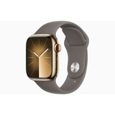 Apple Watch Series 9 GPS + Cellular 41mm - Gold Stainless Steel Case with Clay Sport Band - S/M